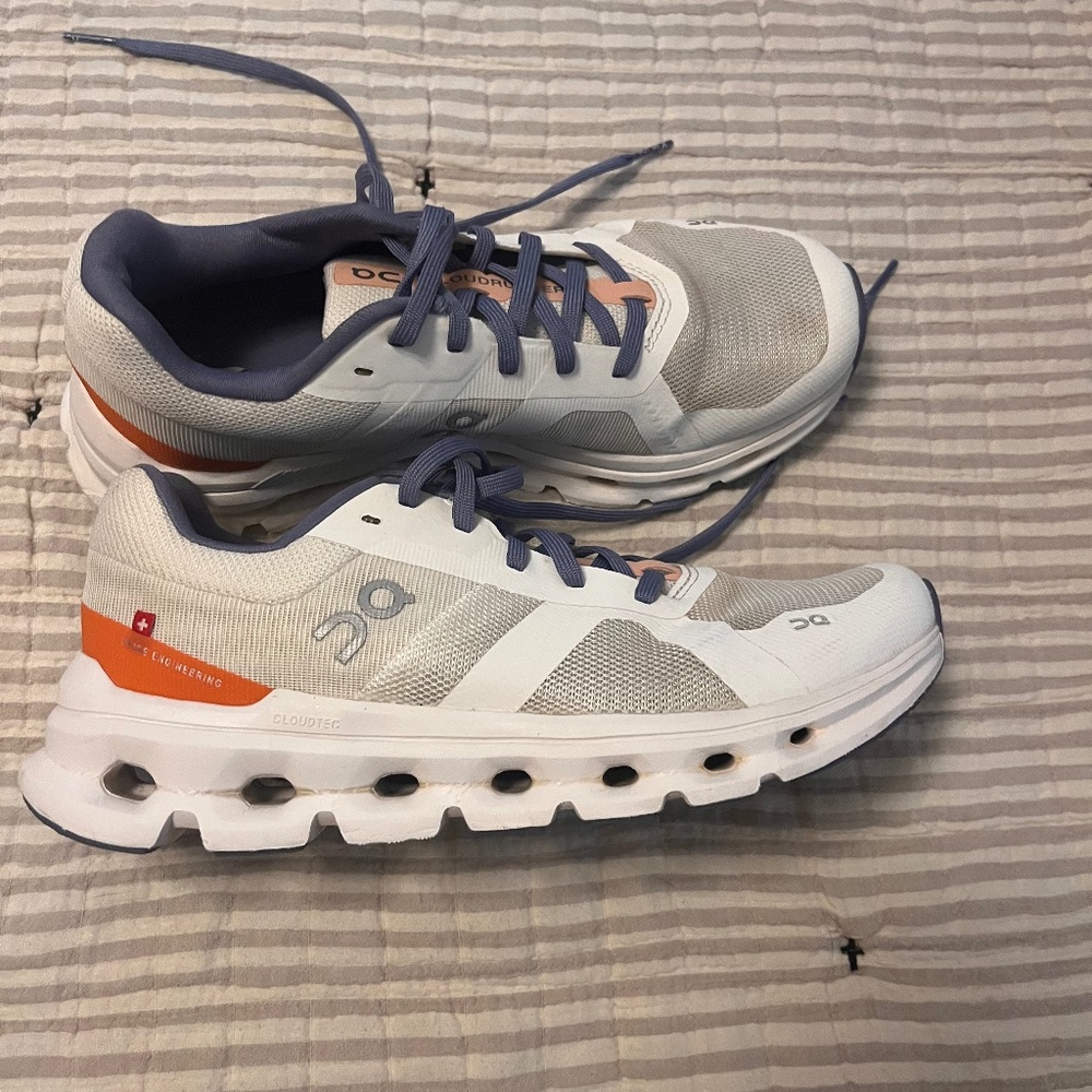 On Cloud Cloudrunner Women’s White Flame Running Shoes 7.5